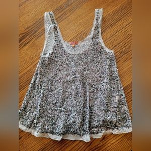Chan Luu Blue, Gray Sequin Sleeveless Top from Anthropologie, Sz M
